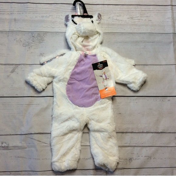 Baby Girls Plush Unicorn Halloween Jumpsuit Costume Size 0/6 months NWT - Picture 2 of 10